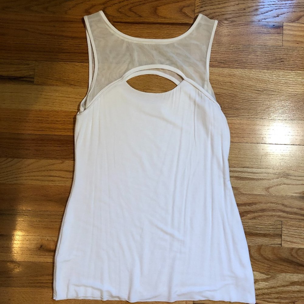 BAILEY 44 KEYHOLE CUT OUT MESH SLEEVELESS TOP M *